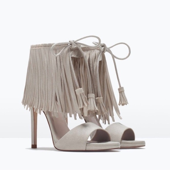 Zara Shoes - Zara fringe heels Brand New